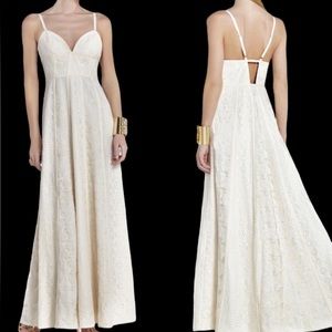 BCBGMaxAzria 'Lourie' Ivory Lace Long Dress
